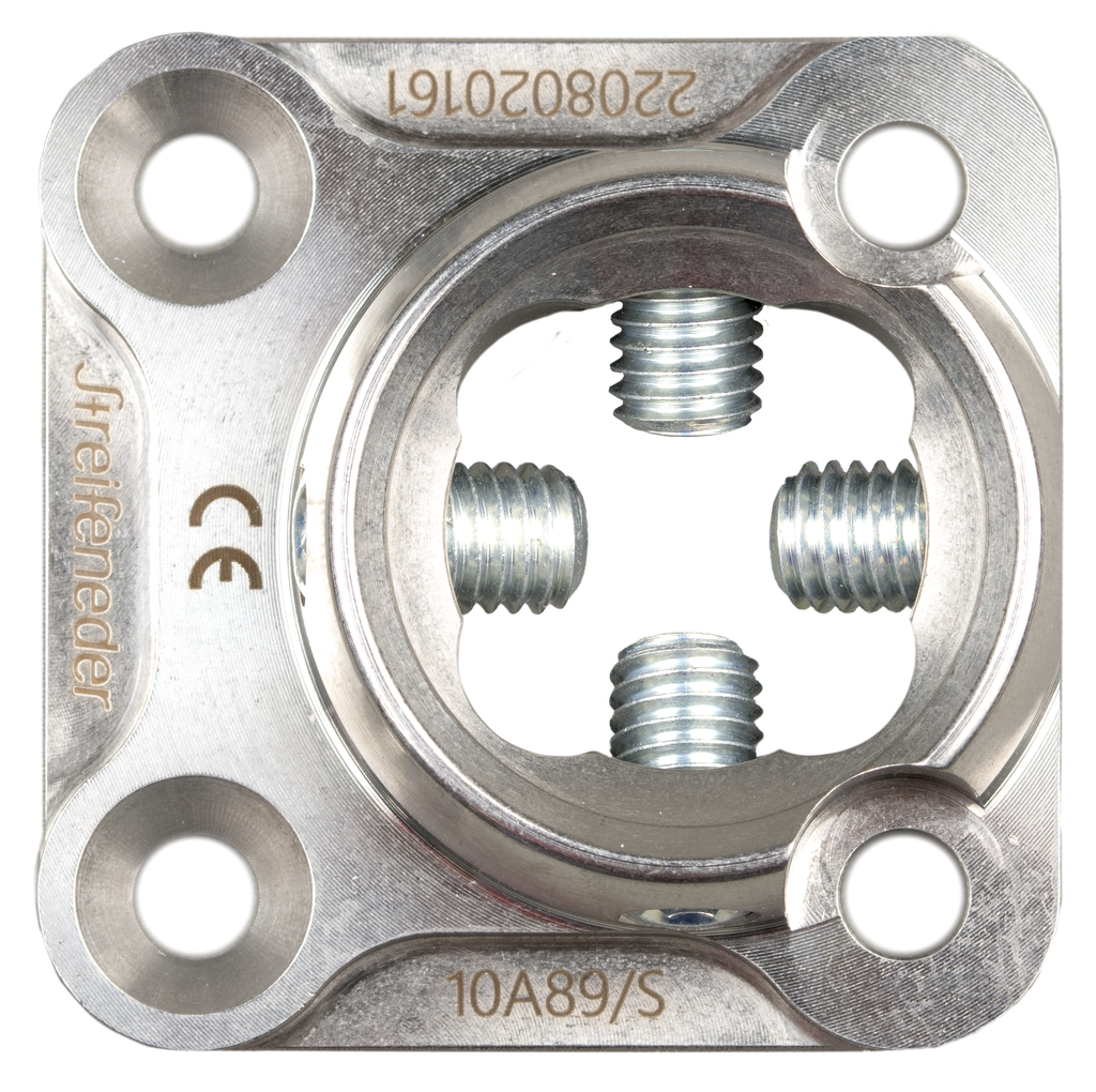 Adaptateur d'emboiture INOX axialement décentré à 4 vis de réglage