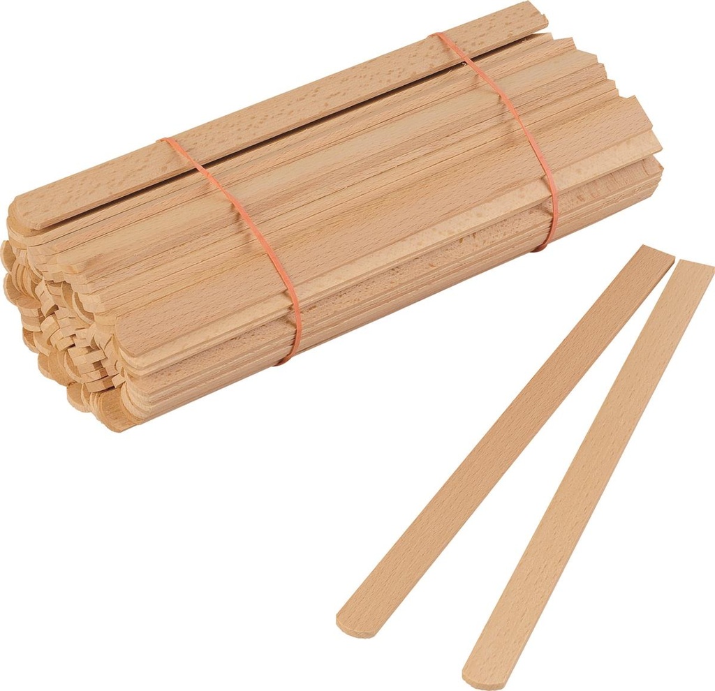 Spatules en Bois - 255 x 16 x 3,5 mm (Lot de 100)