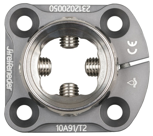 [N10A91-T2] Adaptateur en ALU/TITANE à 4 trous régl. en rot.avec 4 vis de réglage